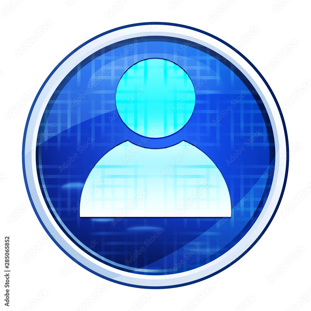 Person icon futuristic blue round button vector illustration Person icon futuristic blue round button vector illustration