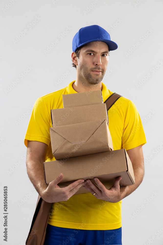 Brazilian mailman on a white background Brazilian mailman on a white background