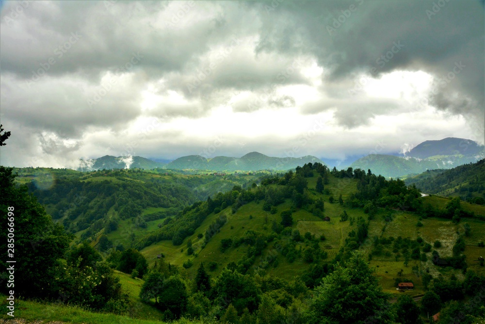 Fototapeta premium landscape in the Bucegi mountains after the rain