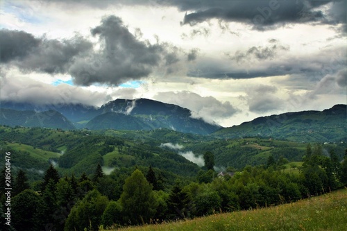 landscape in the Bucegi mountains after the rain