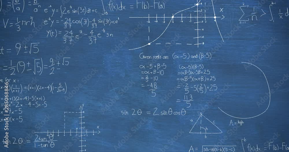 Mathematical equations on chalkboard Mathematical equations on chalkboard