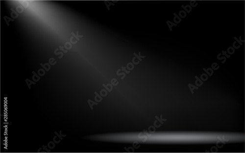 light of spotlight in the dark studio room