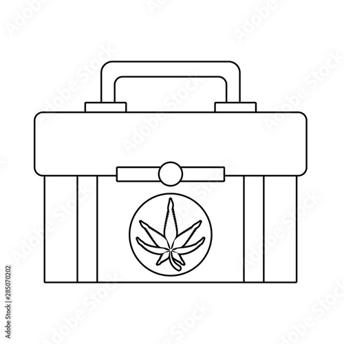 cannabis martihuana sativa hemp cartoon in black and white