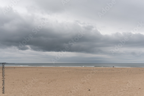 beach with grey sky and sea background hartlepool