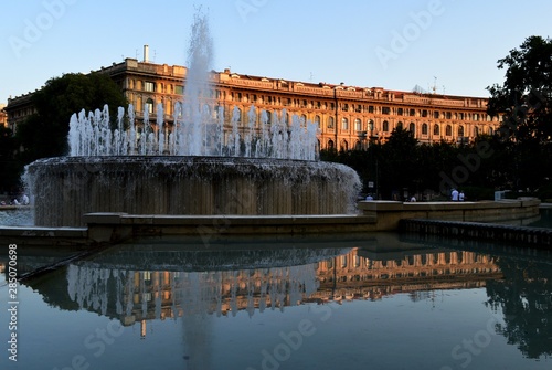 a large fountain in Milan