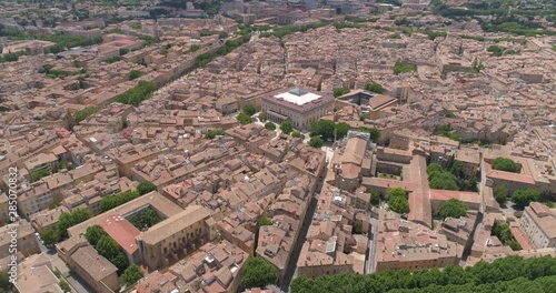 Aix-en-Provence aerial back traveling. Bouches-du-Rhône, France photo