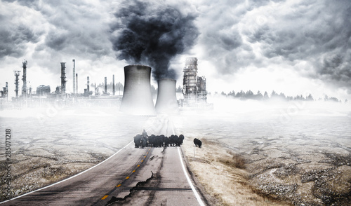 Klimawandel: Umweltverschmutzung und Umweltzerstörung - negative Zukunft © Zdjelar