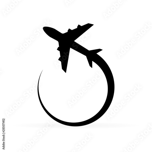 Design with airplane.  Logo with airplane that flies around the your text. Frame or border.