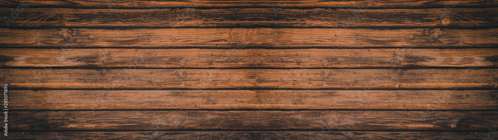 Fototapeta premium alte braune dunkle rustikale Holztextur - Holz Hintergrund Banner lang