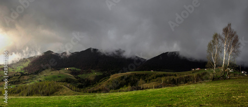 Clouds over the Carpathian Mountains, near Magura Village, Transylvania, Romania.