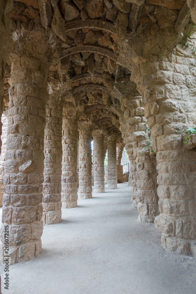 Park Guell with interesting architectural and natural compositions.