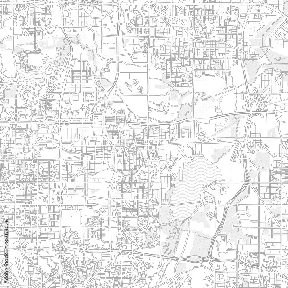 Grand Prairie, Texas, USA, bright outlined vector map