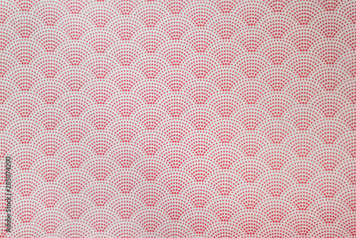 Papier peint background of red japanese dotted style wave pattern teture