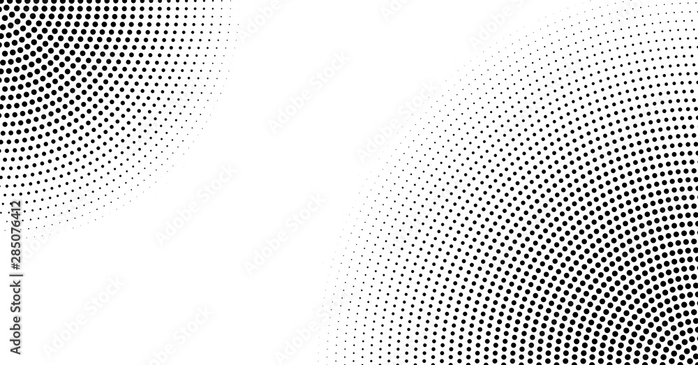 Halftone vector background. Monochrome abstract dotted gradient backdrop