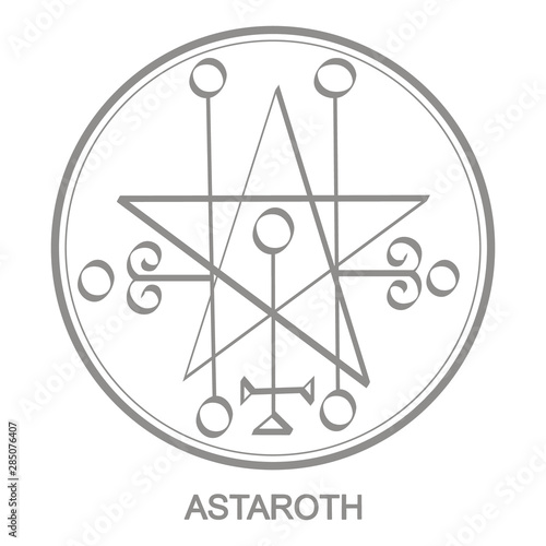 Vector icon with symbol of demon Astaroth. Sigil of Demon Astaroth