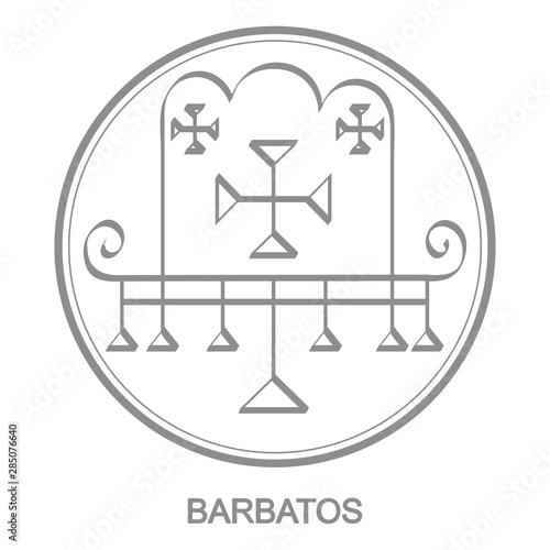 Vector icon with symbol of demon Barbatos. Sigil of Demon Barbatos photo