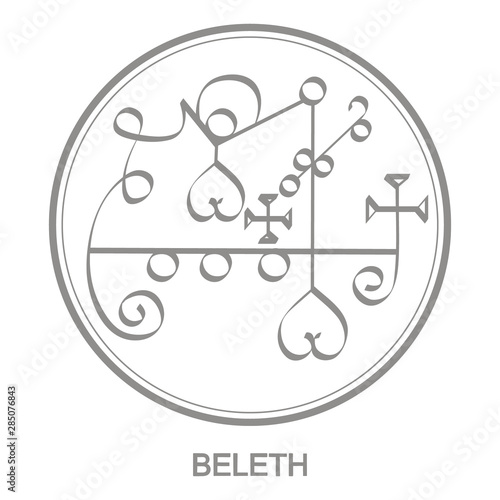 Vector icon with symbol of demon Beleth. Sigil of Demon Beleth photo