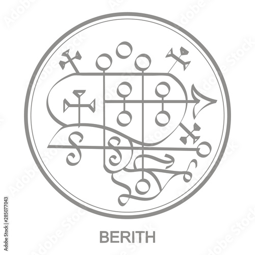 Vector icon with symbol of demon Berith. Sigil of Demon Berith