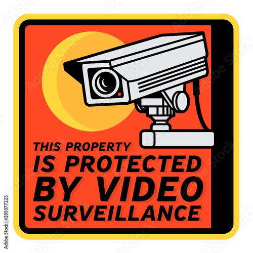 Surveillance CCTV video camera sign