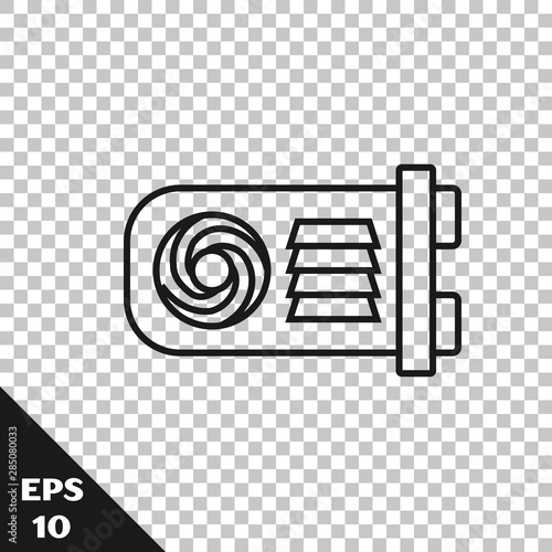 Black line Mining farm icon isolated on transparent background. Cryptocurrency mining, blockchain technology, bitcoin, digital money market, wallet. Vector Illustration