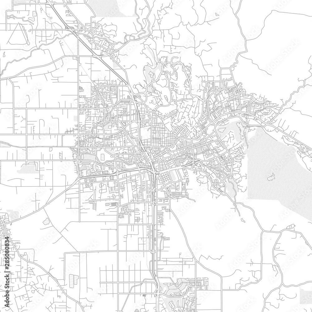 Santa Rosa, California, USA, bright outlined vector map
