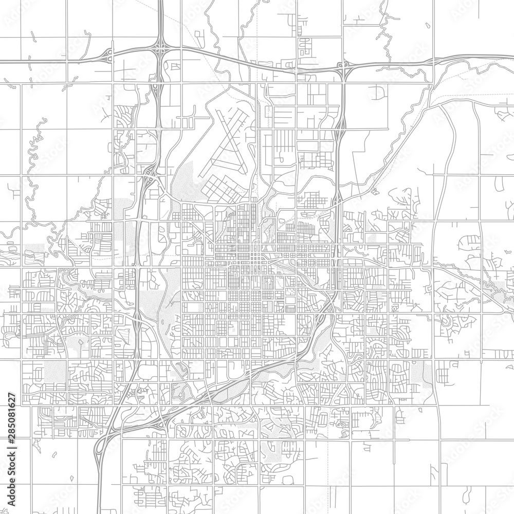 Sioux Falls, South Dakota, USA, bright outlined vector map