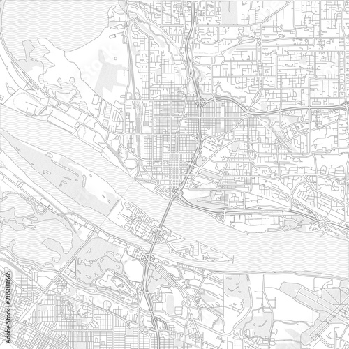 Vancouver, Washington, USA, bright outlined vector map