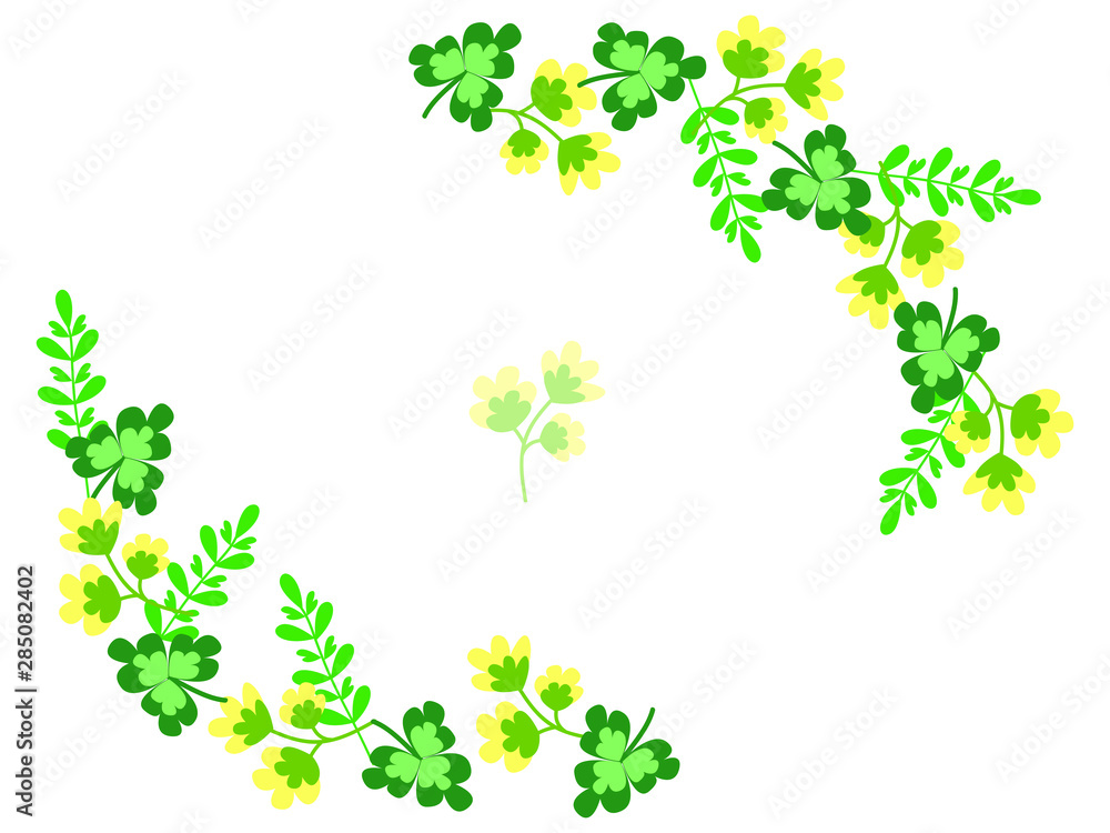Oval, green floral frame isolated on white background. Vector Botanical illustration for invitations, cards, decoration Oval, green floral frame isolated on white background. Vector Botanical illustration for invitations, cards, decoration