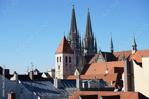 The cathedral St Peter built in Regensburg in gothic still