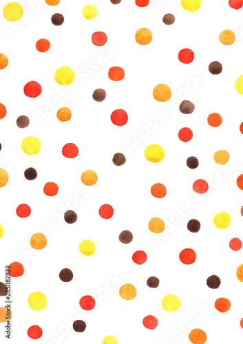 Polka dot watercolor hand painting background for decoration on artwork.