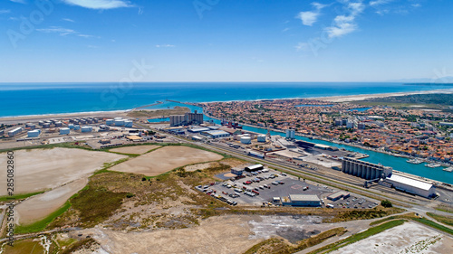 Aerial view of Port La Nouvelle in the Aude, France
