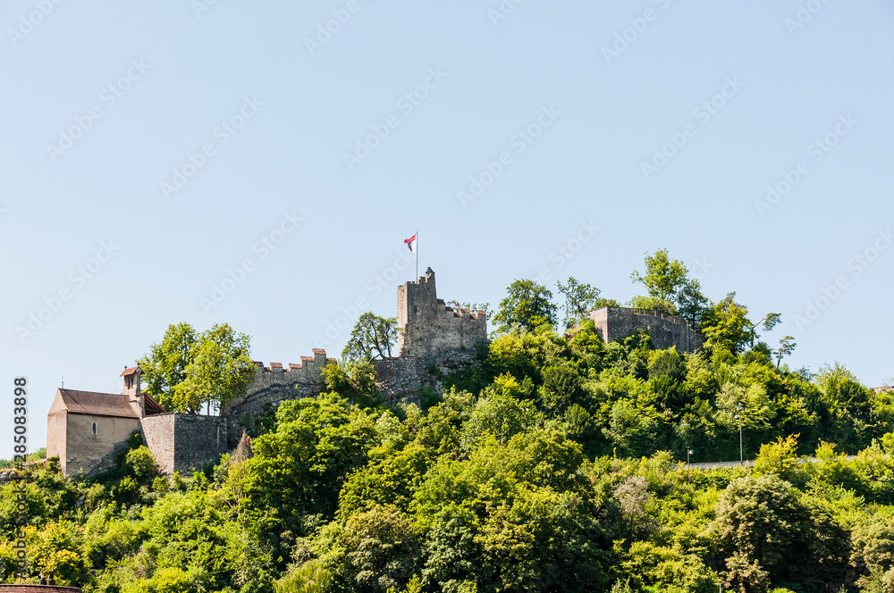 Stadt Baden, Altstadt, Ruine, Schlossberg, Festung, Aargau, Sommer, Schweiz