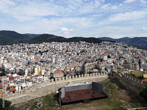 City of Kavala seen from the Kavala Castle, Greece.  photo