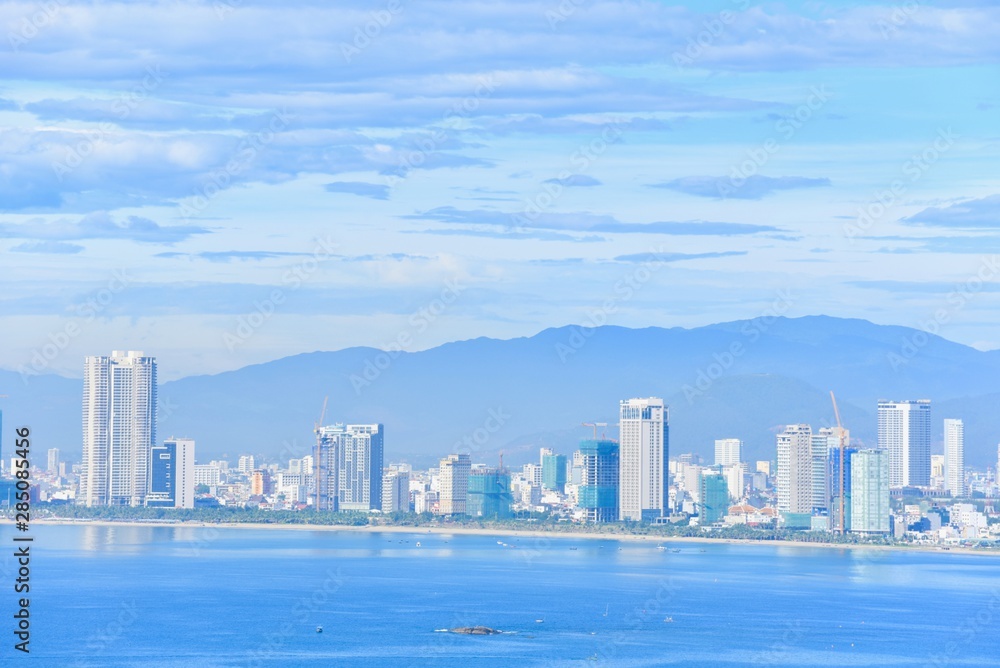 View of Da Nang's Skyscrapers and South China Sea in Vietnam