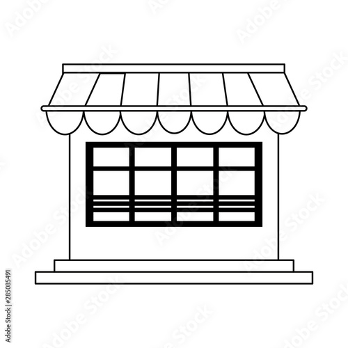 delivery commerce online sales cartoon in black and white