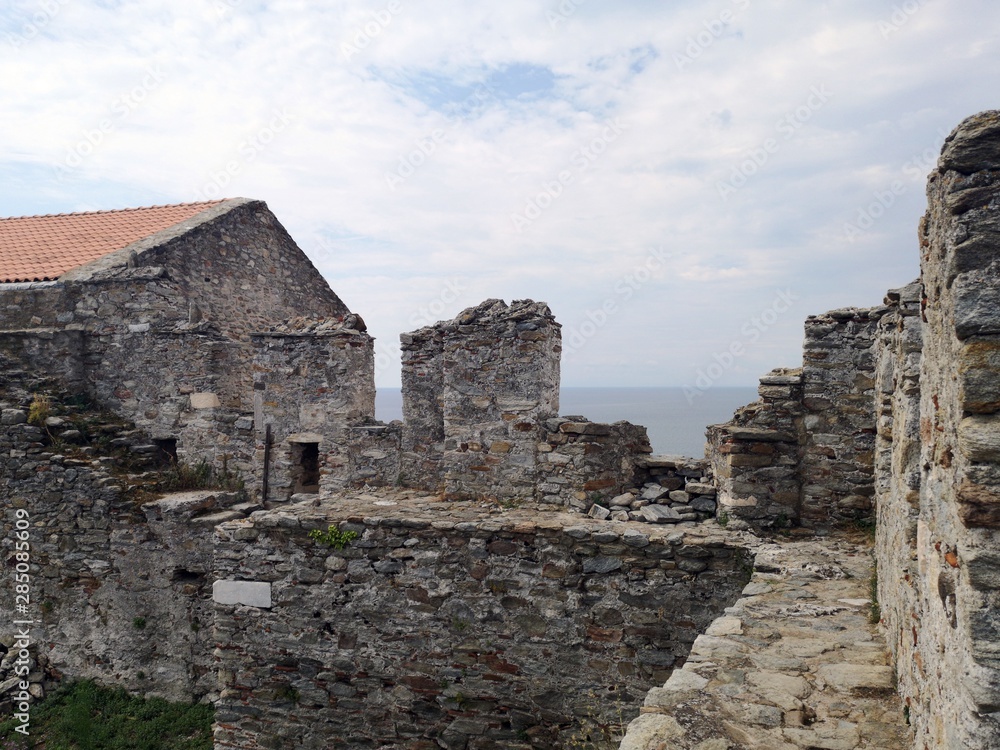 The Byzantine castle in Kavala old city,Greece. The Byzantine castle in Kavala old city,Greece.