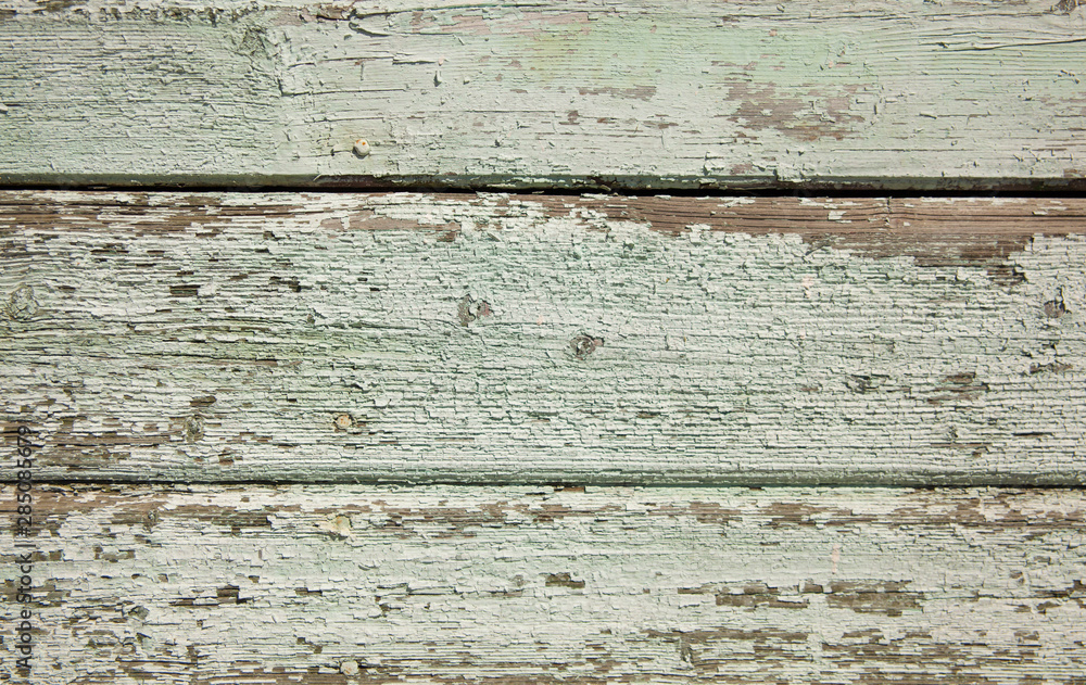 Fototapeta premium Background texture of old blue painted wooden lining boards wall