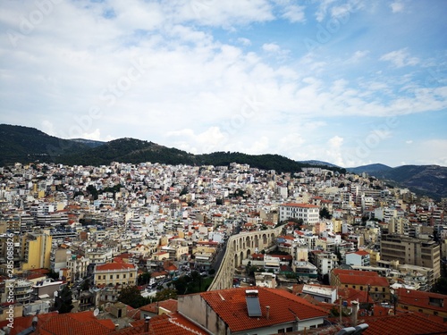 City of Kavala seen from the Kavala Castle, Greece. 