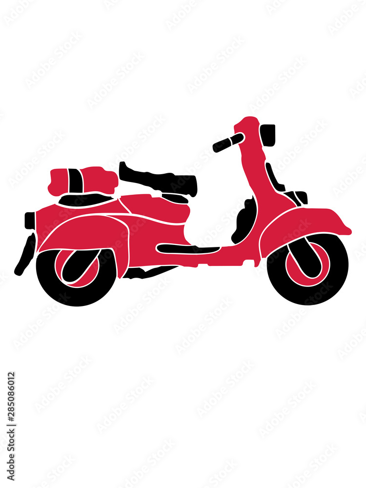 Obraz premium elektro roller fahren führerschein bestanden prüfung motorrad cool clipart design schnell rasen spaß liebe hobby fahrzeug logo kaufen