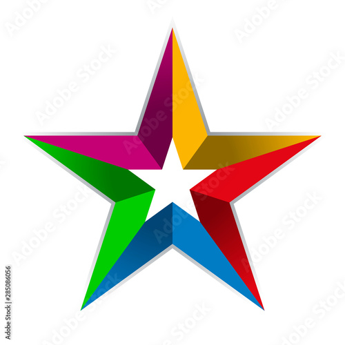 Colored star icon in rectan...