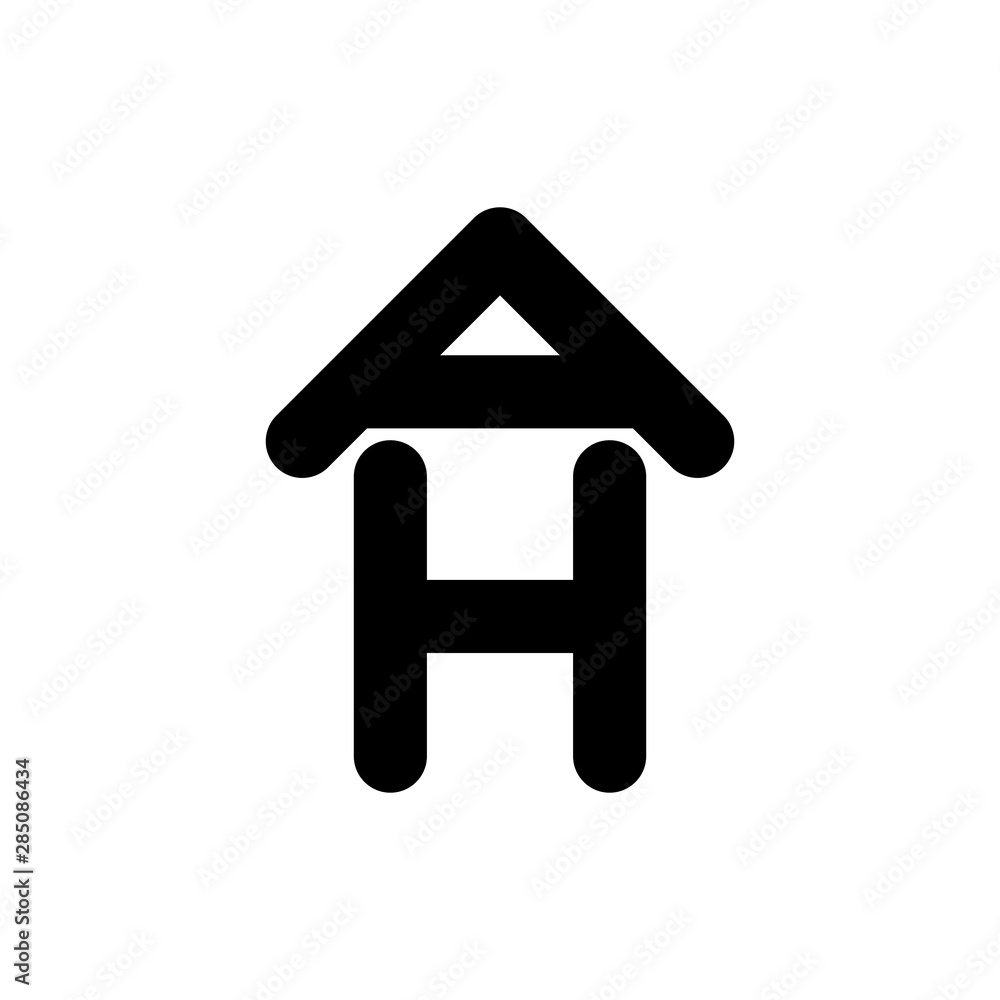 Home with AH letter building logo design vector Home with AH letter building logo design vector