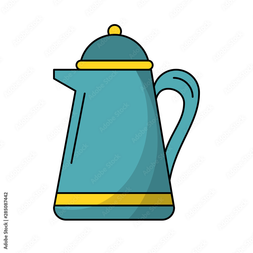 Fototapeta premium Drink kettle porcelain jar isolated