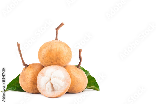 ripe santol or sentul fruit is seasonal fruit of Thailand on white background planting agriculture food isolated photo