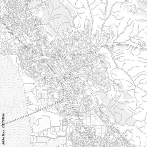 Hayward, California, USA, bright outlined vector map photo