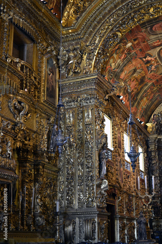 RIO DE JANEIRO, RIO DE JANEIRO, BRAZIL. AUG 13 2019: san francisco church in saint antonio convent