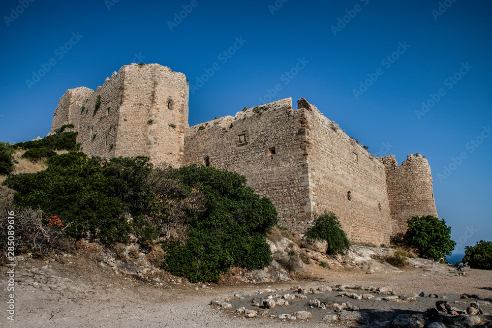 Medieval castle of Kritinia (Kastellos), Rhodes island, Greece