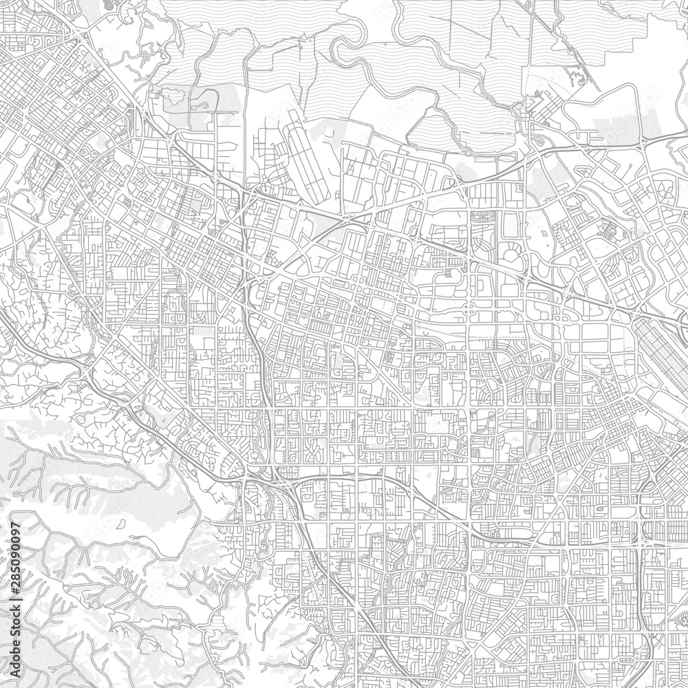 Sunnyvale, California, USA, bright outlined vector map