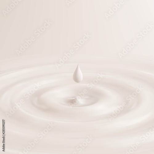 3d realistic vector splash of milk, yogurt, cream, oil or paint with ripples