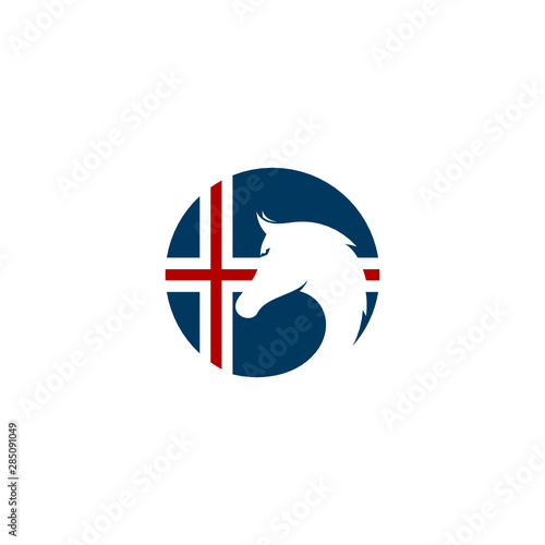iceland horse symbol logo design