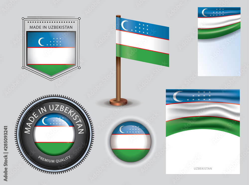 Made in Uzbekistan seal, Uzbekistani flag and color --Vector Art-- Made in Uzbekistan seal, Uzbekistani flag and color --Vector Art--